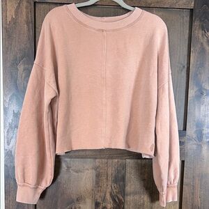 Cozy Peach Cropped Sweatshirt